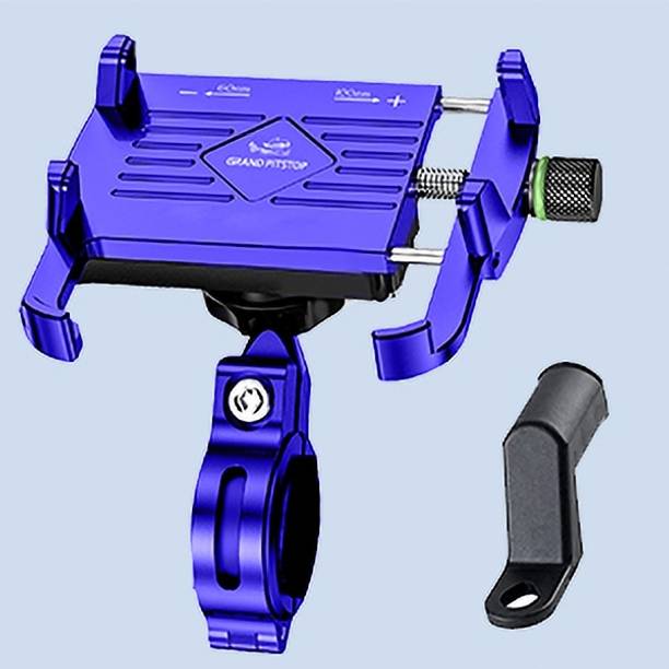 GrandPitstop Claw Jaw Grip Aluminium Bike, Motorcycle Mobile Holder Mount-Blue Bike Mobile Holder
