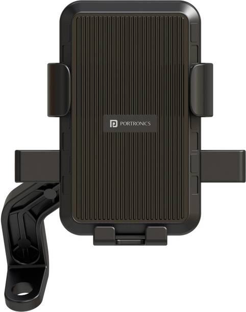 पोर्ट्रोनिक्स Mobike 5 Bike Phone Stand, Mirror Mount, Strong Grip, for 4.7"-7.2" बाइक मोबाइल होल्डर