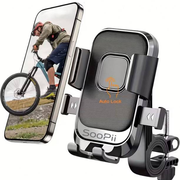 Soopii Universal Bike Mobile Holder, Shockproof & Handlebar Mount for All Smartphones Bike Mobile Holder