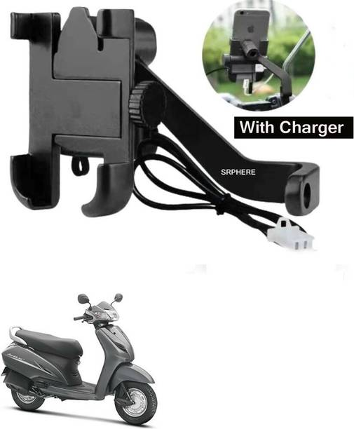SRPHERE Aluminum Alloy C2 Waterproof bike mobile holder With Charger For Activa 3G Bike Mobile Holder