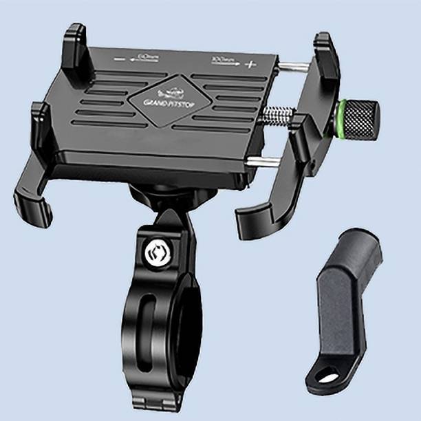 GrandPitstop Claw Jaw Grip Aluminium Bike, Motorcycle Mobile Holder Mount-Black Bike Mobile Holder
