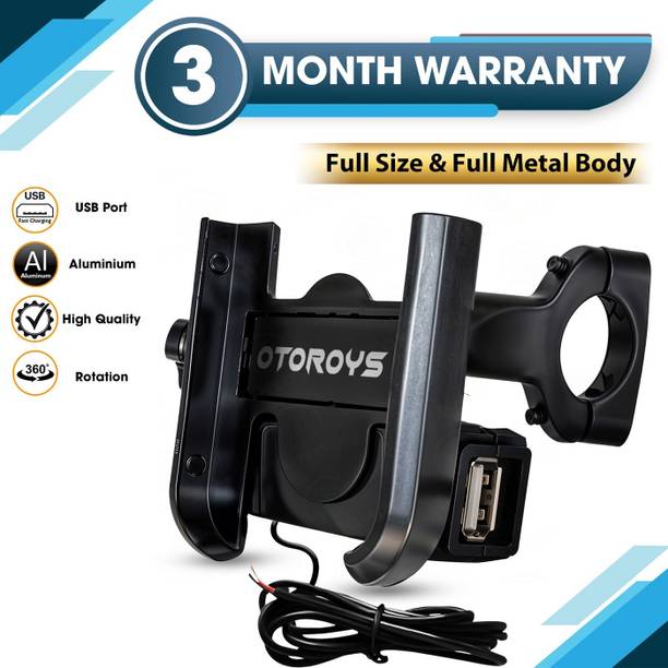Otoroys Aluminum Alloy Bicycle Motorcycle Phone Holder Bracket Mobile Mount Charger Bike Mobile Holder