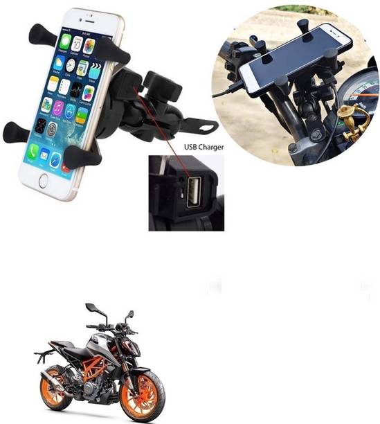 SRPHERE Grip Mobile Phone Holder with USB Charger Bike Mobile Holder For Duke 390 Bike Mobile Holder