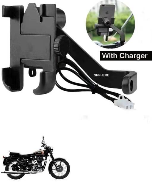 SRPHERE Aluminum Alloy C2 Waterproof bike mobile holder With Charger For Bullet 350 Bike Mobile Holder