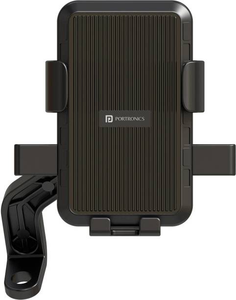 Portronics Mobike 5 Bike Phone Stand, Mirror Mount, Strong Grip, for 4.7"-7.2" Bike Mobile Holder