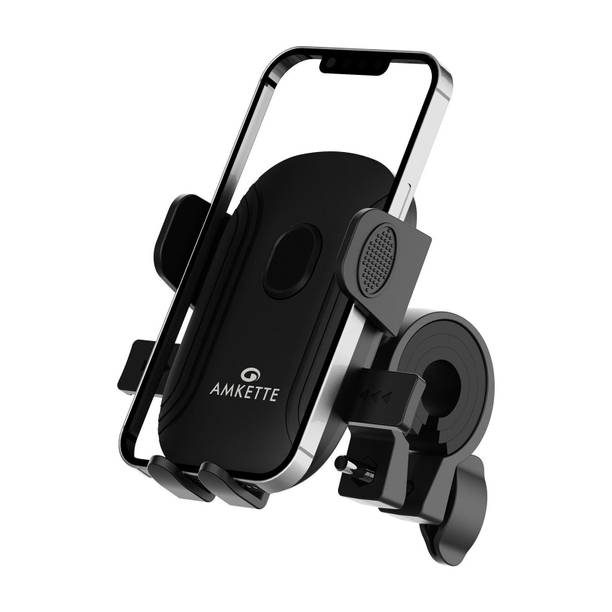 AMKETTE iGrip Secure S Phone Mount with 360° Rotational 3-Layer Grip, Fits 3.5”–7” Bike Mobile Holder
