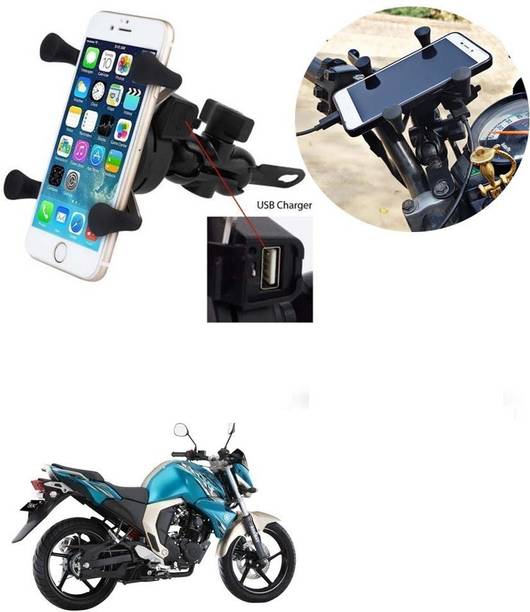 SRPHERE Grip Mobile Phone Holder with USB Charger Bike Mobile Holder For FZ Bike Mobile Holder