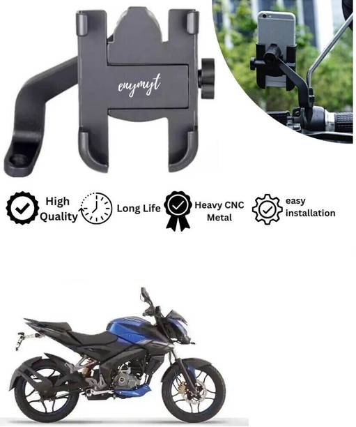 Hench Universal Bike Holder Verson 2.0 Metal Body 360 Rotating Mirror for Motorcycle Bike Mobile Holder