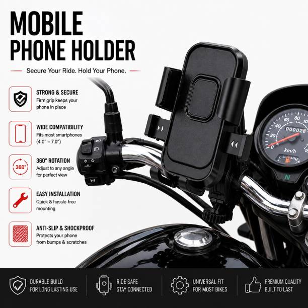 ORVIO Bike Mobile Holder Heavy Duty 360 Rotatable Phone Mount Bike Mobile Holder