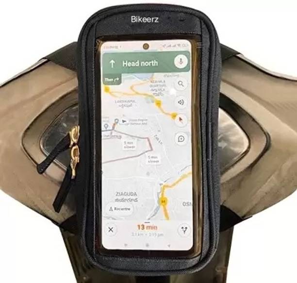 Bikeerz Mobile Holder Bag Pouch For Activa Jupiter Ola S1 All Scooter Scooty (7 inch) Bike Mobile Holder
