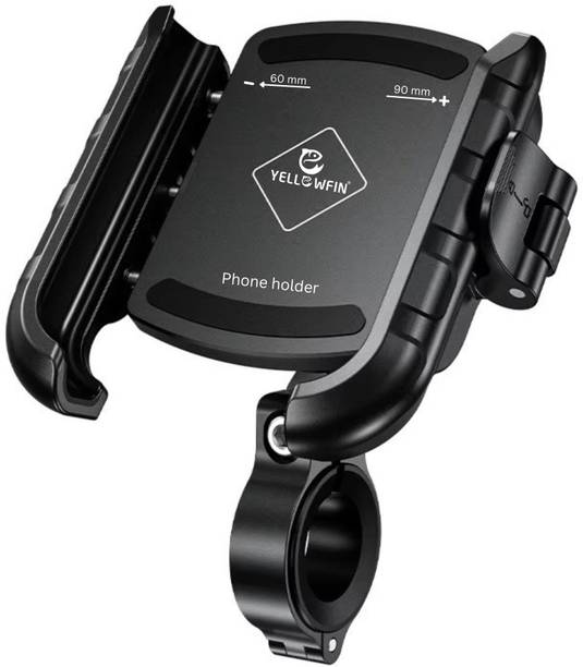 Yellowfin Jaw Grip Quick Release 360° Aluminium Handlebar & Mirror Mount for Bike/Scooter Bike Mobile Holder