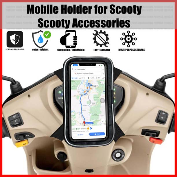 SRPHERE Mobile Holder for Scooty, Activa Mobile Holder for All Scooters Water Resistant Bike Mobile Holder