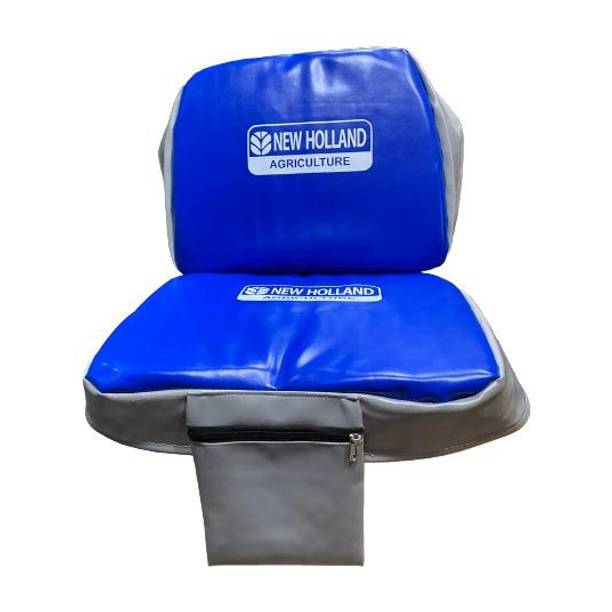 VARDHMAN IND NEW HOLLAND TRACTOR PREMIUM SEAT COVER WITH CUSHION POCKET FOR PHONE WALLET KEY Single Bike Seat Cover For NA NA