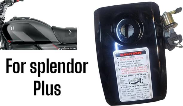 Anaisha Enterprises Tank plate with lock for splender plus bike(black colour) Bike Tank Pad