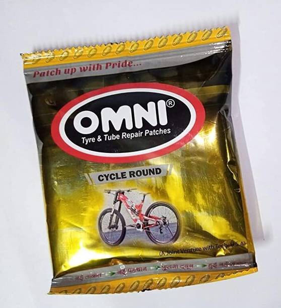 PMW Tyre & Tube Puncture Repair Patches (Cycle Round) 100 PCS-Omni Vulcanizin 75ml Rear Alloy Iron Harley Davidson 1200 Custom Motorbike Tyre Rim