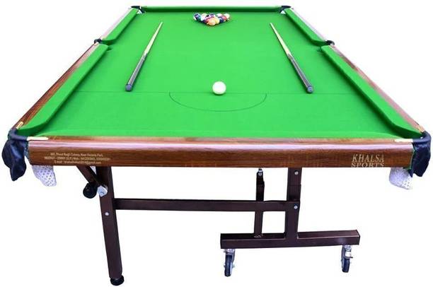 Khalsa Moveable on Wheels Pool Table(Billiard Table) 8x4 FT,Top 18mm Billiards Table
