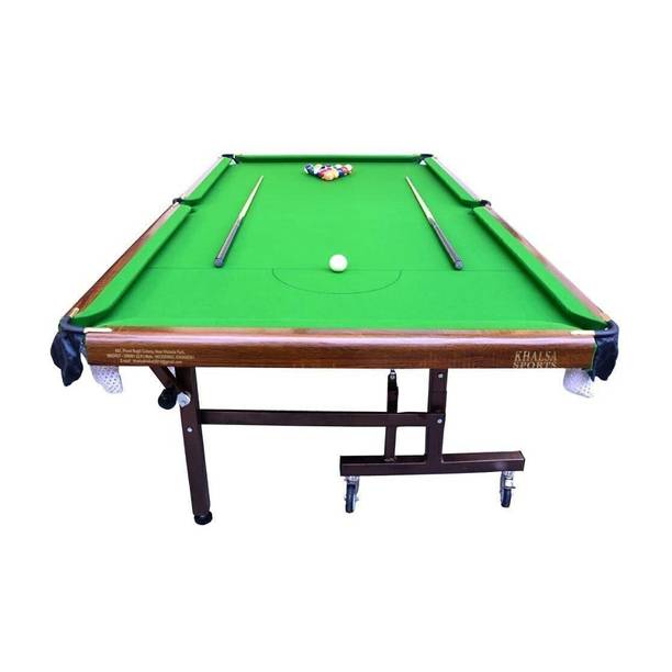 Khalsa Moveable on Wheels Pool Table(Billiard Table) 8x4 FT,Top 18mm Billiards Table