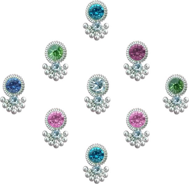 Comet Busters Handcrafted Designer Multicolor Round Stone Bindi For Women (BV2375) Forehead Multicolor Bindis