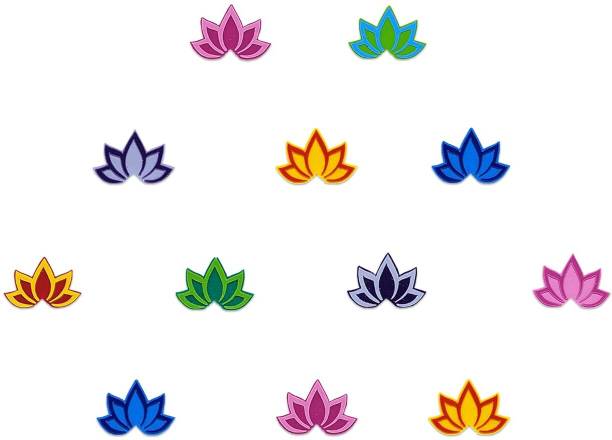 Comet Busters Beautiful Handcrafted Multicolor Lotus Bindis for Women Forehead Multicolor Bindis