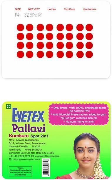 Eyetex Pallavi Sticker Kumkum Forehead Red Bindis