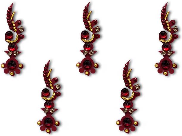 Comet Busters Beautiful Handcrafted Long Maroon Bindis (BIN1934) Forehead Maroon Bindis