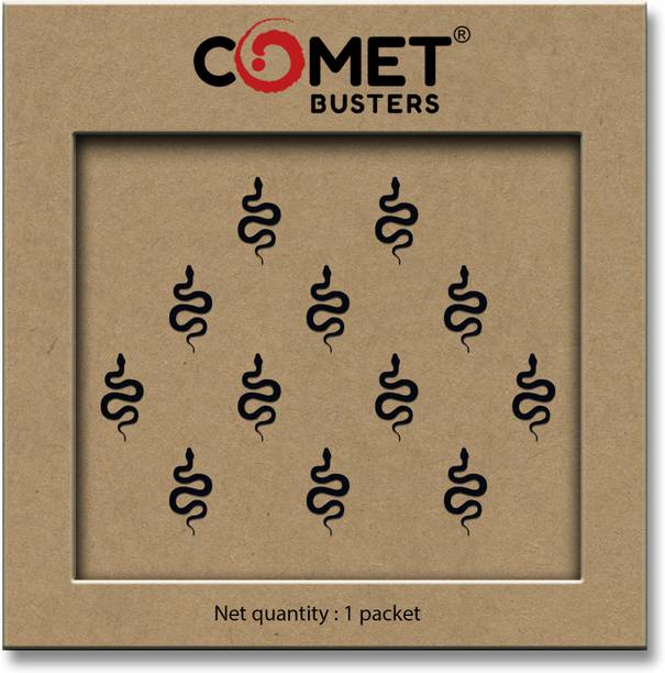 Comet Busters Handcrafted Designer Black Snake Bindi For Women (BIN2451)(12mm) Forehead Black Bindis