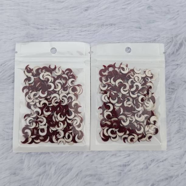 PANKTI ENTERPRISE Unique Chand Shape(Half Moon) Medium Size Maroon Velvet Bindi Combo Collection Maroon Bindis