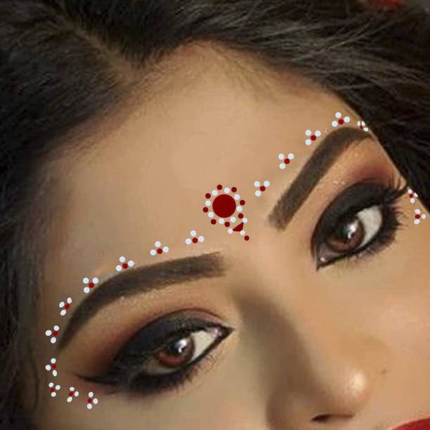 Comet Busters Bridal Bengali Wedding Bindi for Women (BV1970) Forehead White Bindis