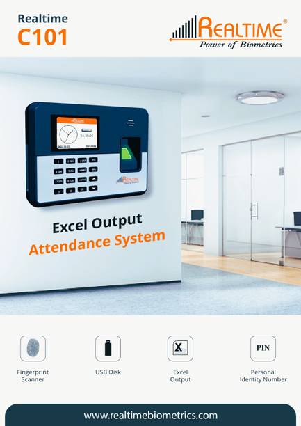 Realtime C101 Biometric Fingerprint Scanner Attendance Machine USB Feature Time & Attendance