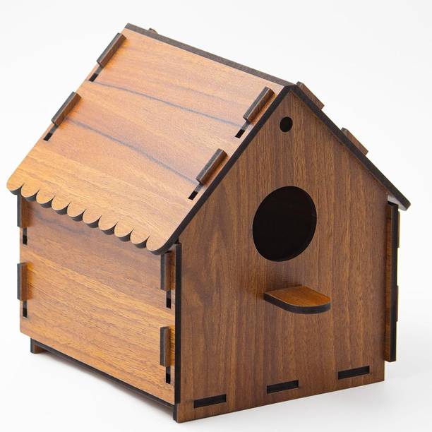 Sohibe DIY Wooden Bird Nest Hanging Sparrow House for Garden Bird House