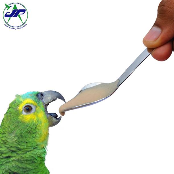 JIYA AVIARY PRODUCTS Hand Feeding Spoon for Birds Stainless Steel 12 cm Common Bird Feeder
