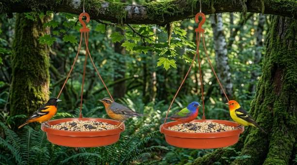 Velvora Living COMBO-4-4---140 Blue Bird Bird Feeder