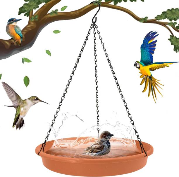 BIRDSHALA Hanging BirdFeeder Pack of 2 for Water Seed & Bath Trey | Balcony,Trees,Garden Window Bird Feeder Bird Feeder