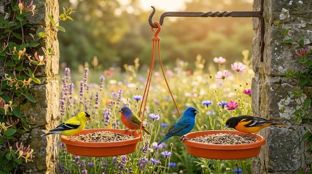 Velvora Living COMBO-4-4---151 Blue Bird Bird Feeder