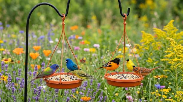 Velvora Living COMBO-4-4---108 Blue Bird Bird Feeder