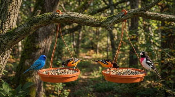 Velvora Living COMBO-4-4---120 Blue Bird Bird Feeder