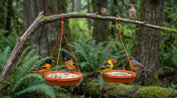 Velvora Living COMBO-4-4---172 Blue Bird Bird Feeder