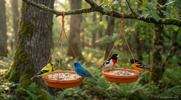 Velvora Living COMBO-4-4---127 Blue Bird Bird Feeder