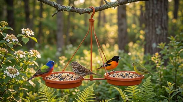 Velvora Living COMBO-4-4---99 Blue Bird Bird Feeder