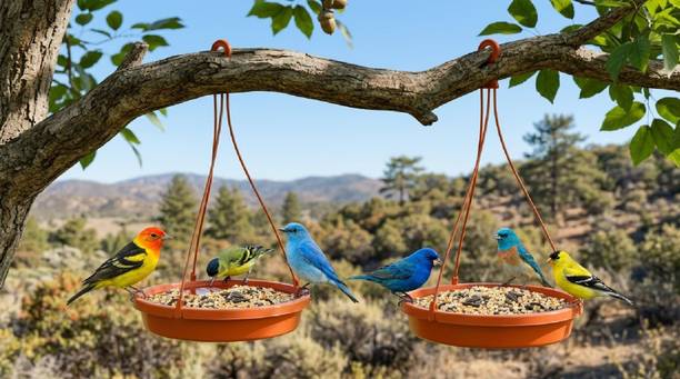 Velvora Living COMBO-4-4---135 Blue Bird Bird Feeder