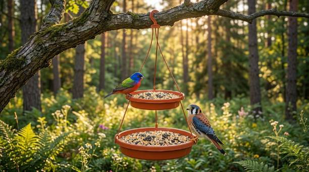 Velvora Living COMBO-4-4---96 Blue Bird Bird Feeder