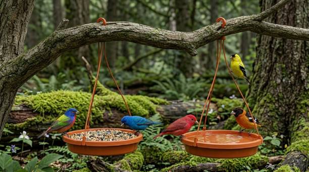 Velvora Living COMBO-4-4---118 Blue Bird Bird Feeder