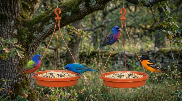 Velvora Living COMBO-4-4---141 Blue Bird Bird Feeder