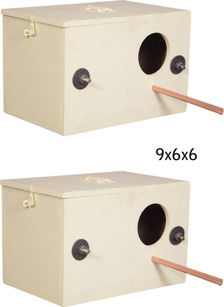 Shree Ganga Enterprise Breeding box for Budgerigar Budgies and lover bird size 9*6*6 set of 2 Nest box Bird House