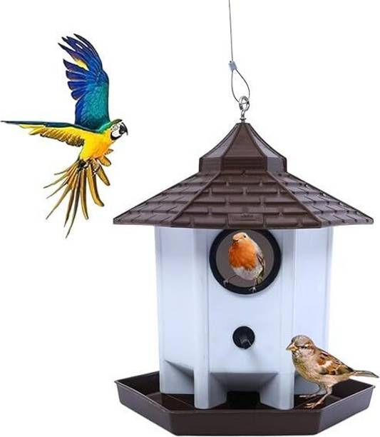 Garden's Need Bird House Green 8.5 In (21.5cm) with 1 Meter Wire – Nesting Box for Small Birds Bird House