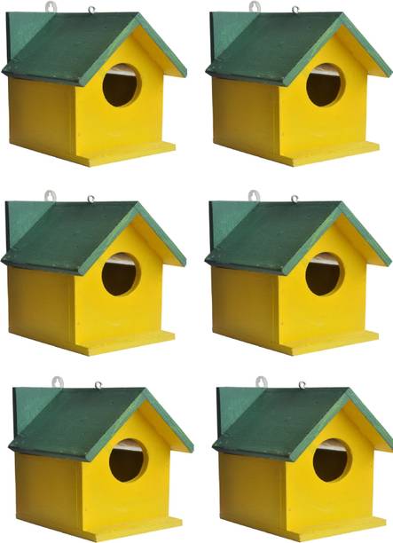 ganga enterprise Bird House Bird Nest for Sparrow and other Garden Birds Pack of 6 Nes Bird House