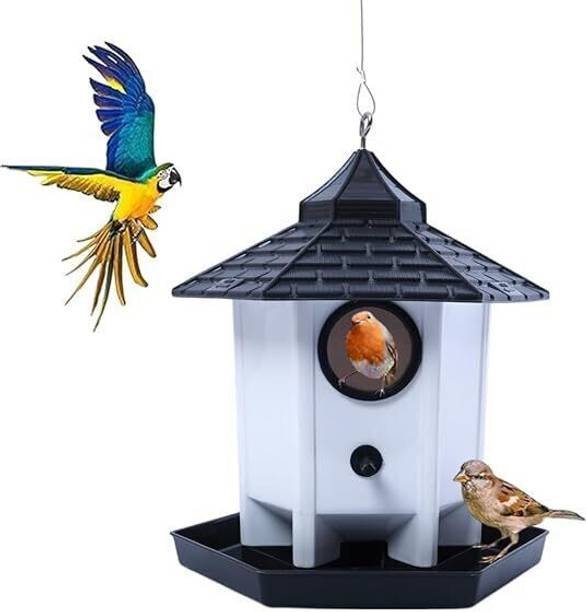 Garden's Need Bird House Green 8.5 In (21.5cm) with 1 Meter Wire – Nesting Box for Small Birds Bird House