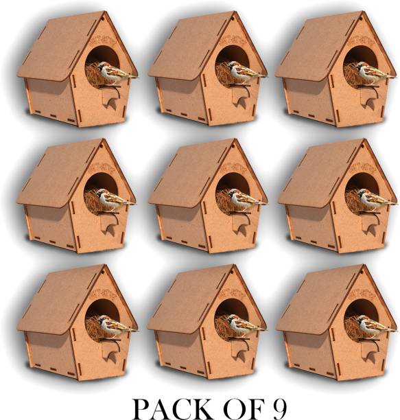 Puzzleboxx Do it Yourself Birdhouse for Sparrow Other Garden Birds Pack of 9 Bird House