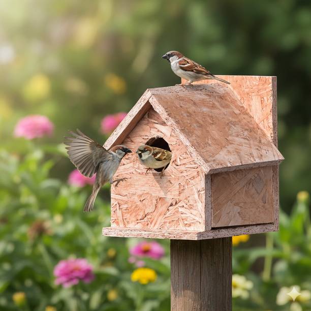 Amijivdaya Bird Home For 1 Sparrow Family. Bird House