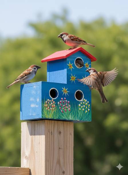 Amijivdaya 2 No Bird Home Color ( L Shape) Bird House